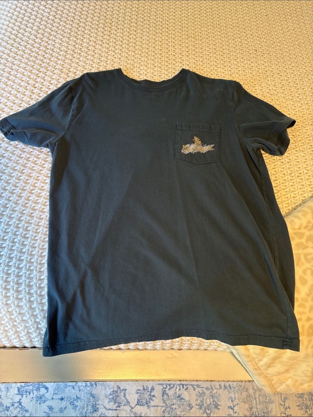 Margaritaville Dark Blue Short-Sleeve Pocket Tee with Embroidered Logo